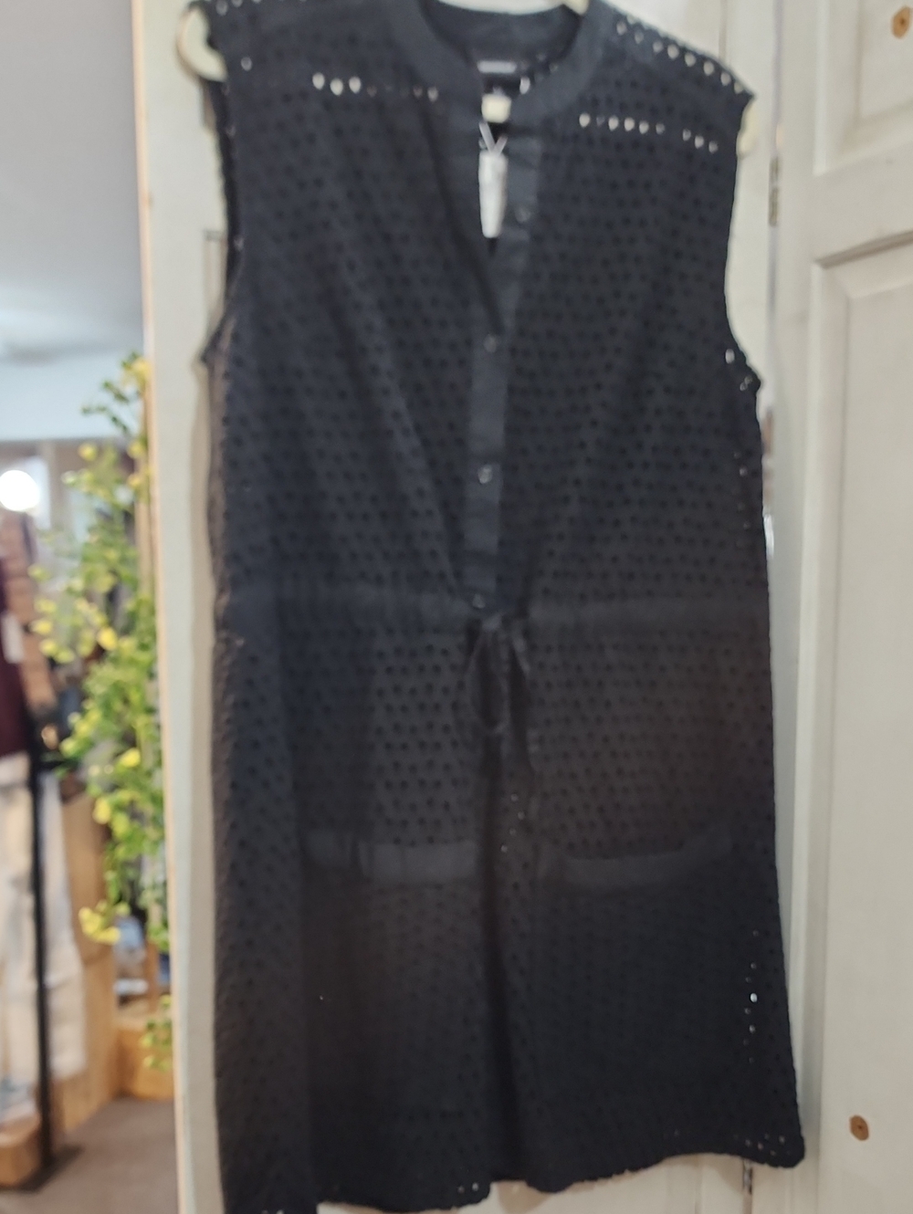 Black Eyelet Sleeveless Cover-Up